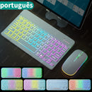 Tastatur für Tablet Android iOS Windows Kabellose Maus Tastatur Bluetooth-kompatible Regenbogen-Hintergrundbeleuchtung Tastatur für iPad Telefon