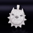 Animal Dog Head Necklace & Pendant Gold Color Bling Cubic Zircon Men's Hip Hop Rock Street Jewelry
