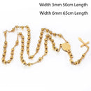 New Fashion Cross Rosary Necklace Classic Prayer Jesus Chain Jewelry Men and Women