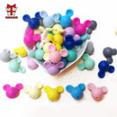 BOBO.BOX 10pcs Mickey Silicone Beads Food Grade Baby Teether Toy Soft Chew Teething BPA Free DIY Charm Necklace Silicone Perle