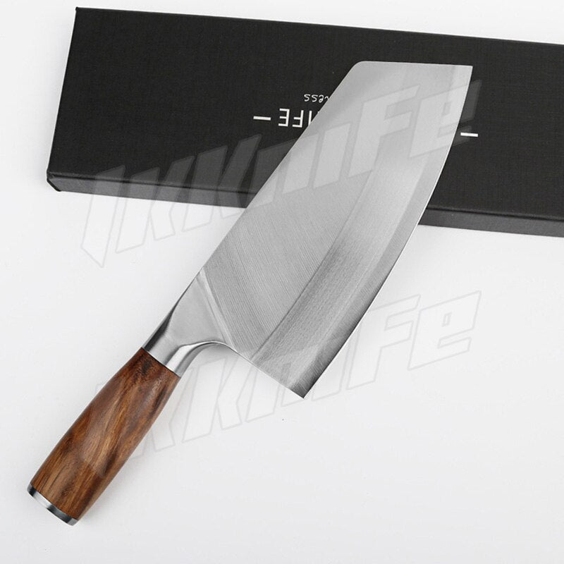 8 Inch Stainless Steel Chinese Chef Knife Meat Chopping Cleaver Kitchen Knife Vegetables Slicing Fish Fillet Knife Ultra Sharp