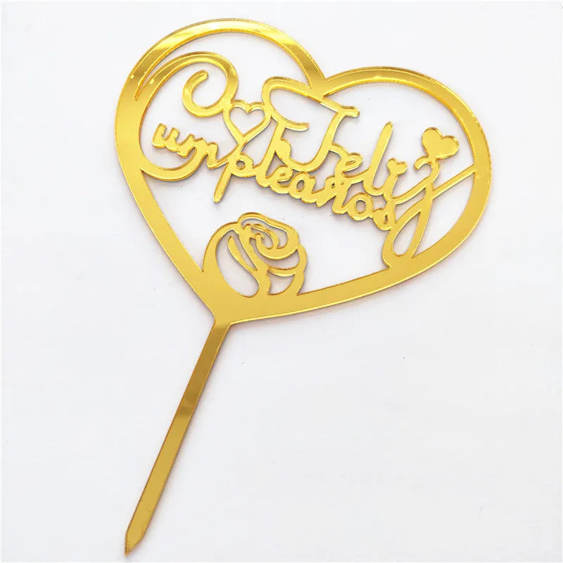 Golden Acrylic Happy Birthday Cake Topper Spanish language Birthday Party Cake Toppers For Kids holiday gifts Dessert Decoration