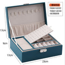 Neue doppellagige Schmuckschatulle aus Leder Ohrstecker Ohrringe Ornament Aufbewahrungsbox Multifunktionale große Schmuckverpackung Display