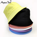 Children Cotton Bucket Hats Girl Summer Sunscreen Panama Hat Boy Pure Color Sunbonnet Fedoras Outdoor Fisherman Hat Beach Cap