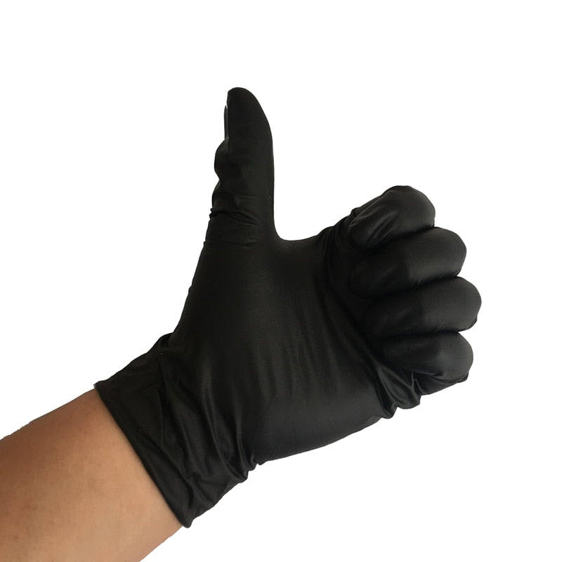 Black Disposable Chemical Resistant Rubber Nitrile Latex Work Housework Kitchen Home Cleaning Car Repair Tattoo Car Wash Gloves