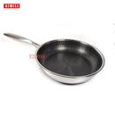 AIWILL HOT 304 Stainless Steel Skillet Household Induction Compatible Nonstick Fry Pan Cookware Use for Kitchen Restaurant 30cm