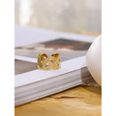 Yhpup Statement Handmade Weave Stainless Steel Ring for Women Fashion Metal Texture Opening Summer Finger Chic Jewelry Gift