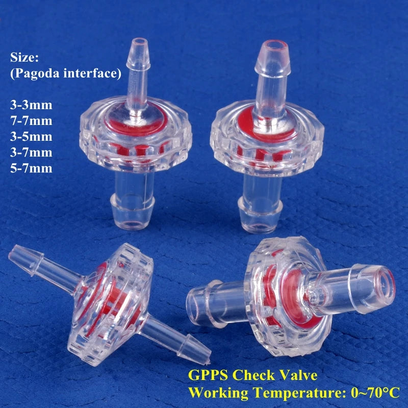 5~200pcs GPPS Transparent Check Valve Garden Irrigation Hose Non-Return Valve Aquarium Tank Air Pump One-way Valve Pagoda Joint