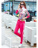 Damen Casual Sportanzüge 2022 Frühling Print Jacke + Lange Hose Zwei Sets Lady Sportbekleidung Anzug Trainingsanzug Set 2PCS 6XL W03
