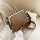 Fashion Herbst Winter Umhängetasche Damen PU Leder Crossbody Bag Einfarbig Solide Farbe Clip Messenger Bag Damen Handtasche Geldbörse Tasche