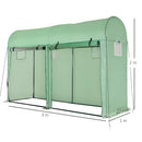 Outsunny Greenhouse Garden Shed Tunnel Type Greenhouse with 4 Windows and 2 Doors Made of Pe and Steel 300X100X200 cm Green