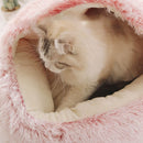 Hundebett Katzenbett Rund Plüsch Katze Warmes Bett Haus Weiches Langes Plüschbett Für Kleine Hunde Für Katzen Nest 2 In 1 Katzenbett