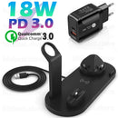 3 in 1 Wireless Charger for iPhone Wireless Charger 3in1 Induction Charging Dock Station for iPhone 12 SE 11 Apple Watch Airpods