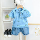 Summer Children's Boy Clothing Sets Kids Baby Boys Short-sleeved Turn-down Collar T-shirt And Pants 2 Piece Clothing Sets
