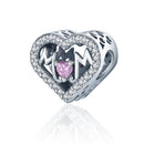 Mom Love Pendant BISAER 925 Sterling Silver Oxidized Maternal Love Mom Mother Beads Charms For Women Silver 925 Jewelry ECC1460