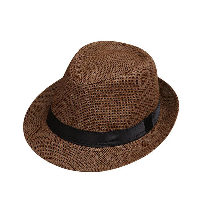 Children Sunhat Kids Summer Beach Straw Hat Jazz Panama Trilby Fedora Hats British Cap Breathable Baby Hats Girls Boys Sunvisor