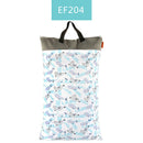 Happy Flute 1 Stk. Große nasse/trockene Eimertasche zum Aufhängen für Stoffwindeln, Einlagen, Windeln, Wäsche mit zwei Reißverschlüssen, wasserdicht, wiederverwendbar