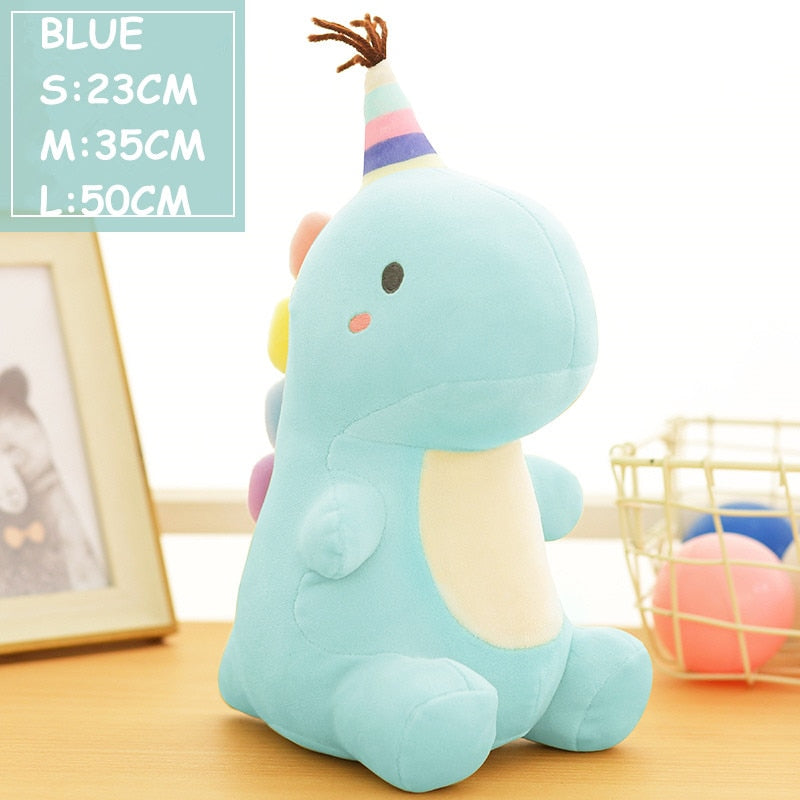 Ultra Soft Lovely Dinosaur Plush Doll Huggable Pink/Blue/Green Stuffed Party Hat Toy Kids High Quality Animals Toy Birthday Gift