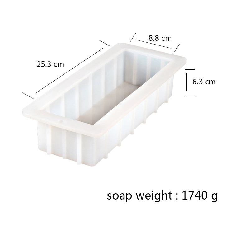 Boowan Nicole Silicone Soap Mold DIY Rectangle Toast Loaf Mould Handmade CP and MP Soap Making Supplies