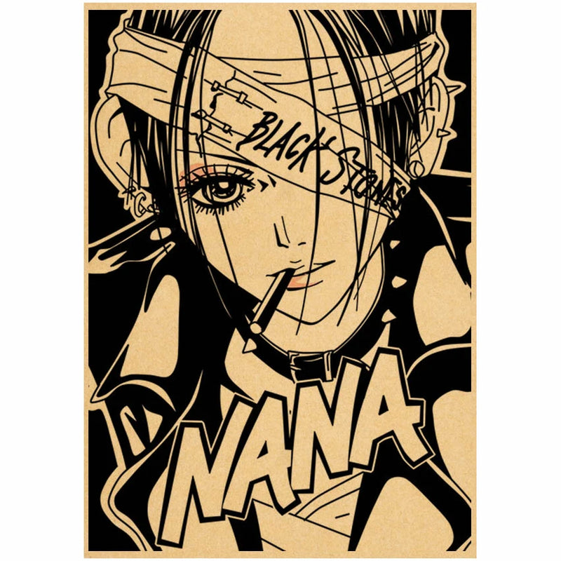 Funny Japanese Anime Nana Osaki Poster Home Decal Art Painting Nana Anime Wall Sticker For Coffee House Bar Decoration Painting