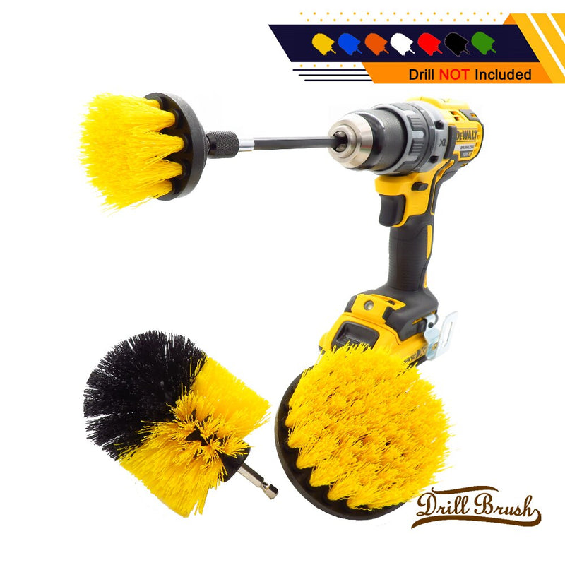 4pcs/set Drill Power Scrub Clean Brush Electric Drill Brush Kit with Extension for Cleaning Car, Seat, Carpet, Upholstery