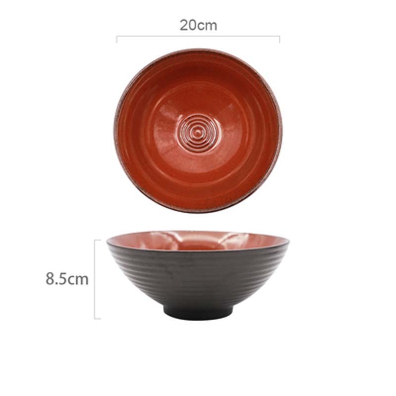 FANCITY Japanese kiln turned ceramic ramen bowl, large soup noodle bowl, household beef noodle bowl, instant noodle bowl, fruit