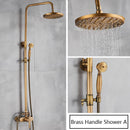 Rainfall Bathroom Shower Set Brass Antique Shower Mixers with Handshower Single Handle Wall Mounted Shower Faucet Tap