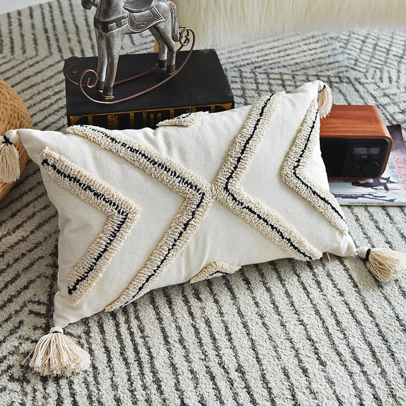 Bohemian Cushion Cover Geometric Pillow Cover With Tassels Modern Pillow Case for Sofa Decor Pillowcase