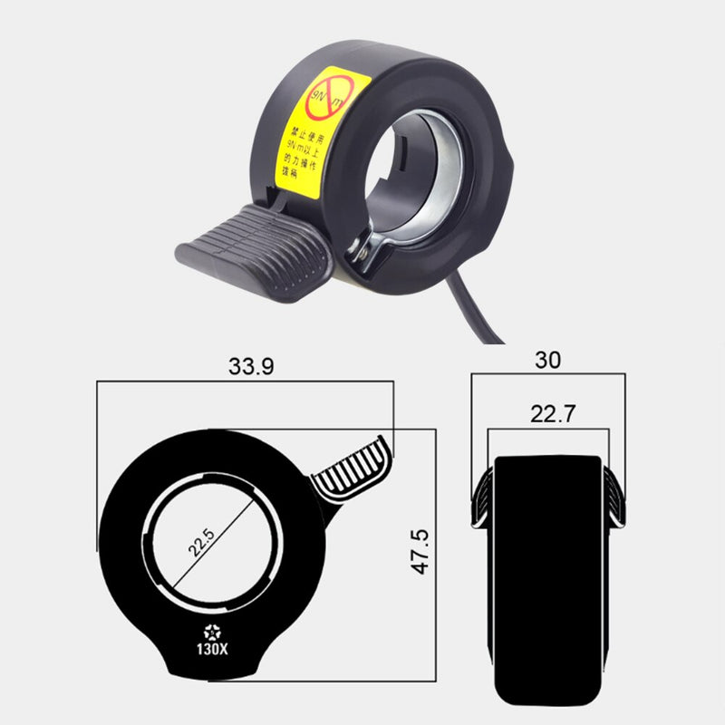 Wuxing E-bike Thumb Throttle Mini Finger Thumb Throttle SM Connector Ebike Accelerator for Electric Scooter and Bicycle