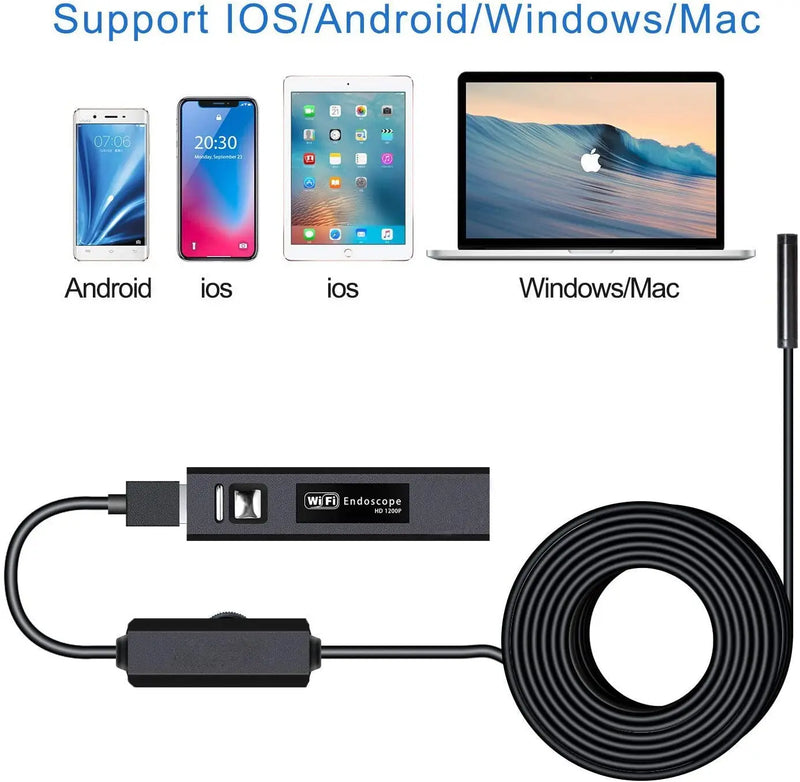 Wireless Endoscope IP67 Waterproof WiFi Borescope Inspection 2.0 MP HD Snake Camera for Android IOS With lowest price For BR