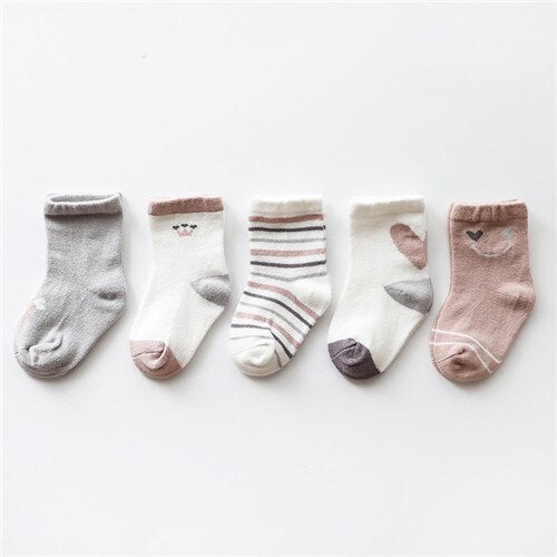 5Pairs/lot Newborn Baby Socks Cotton Baby Socks for Girls Autumn Winter Toddler Baby Boy Socks Infant Baby Boys Clothes