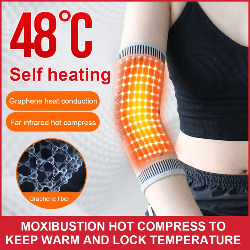 1PAIR Self Heating Elbow Support Pad Arm Compression Support Elbow Sleeve Protector For Tendonitis Tennis Outdoor Wholesale