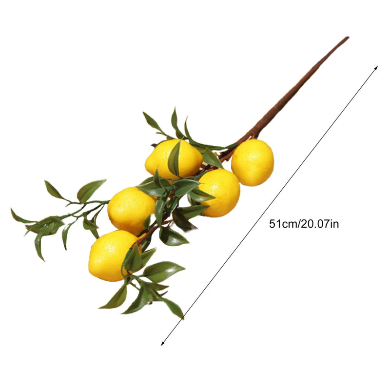 Artificial Lemon Bunch Imitation Plants Realistic Vine 50cm Wedding Home Decor Party Fruit Props