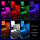 RGB-LED-Glühbirnen für die Fahrzeuginnenraumbeleuchtung mit USB-Wireless-Fernbedienung, APP-Musiksteuerung, verschiedenen Modi und dekorativer Auto-Lampe