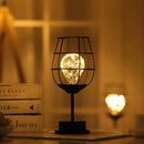 Weinglasflasche LED-Nachtlicht Eisen ausgehöhlte Nachtlampe für Café Hotel Balkon Heimdekoration Tischlampe
