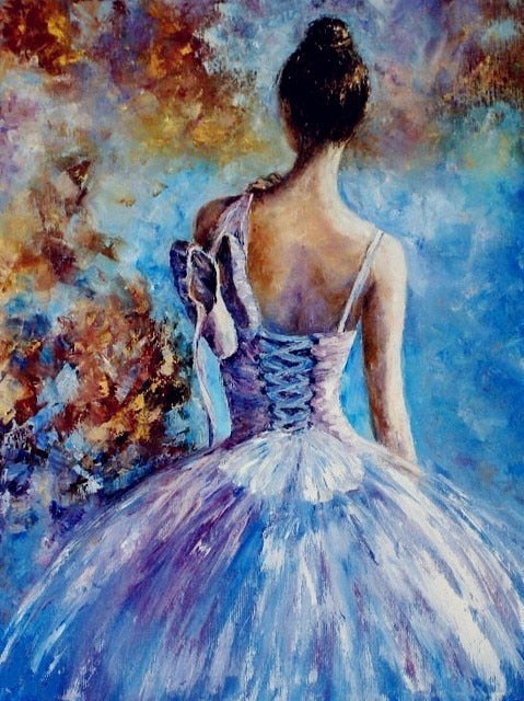 RUOPOTY Frame Ballet Dancer Figure DIY Painting By Numbers For Adults Diy Artcraft Oil Paints By Numbers Framed Drawing Artwork