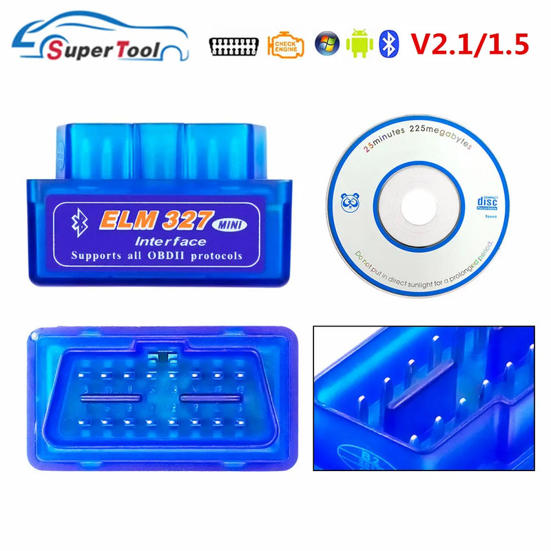 OBD2 Auto Scanner ELM327 Bluetooth/WIFI V1.5 OBDII ELM 327 BT/WI-FI 1.5 HHOBD HH OBD ELM327 Bluetooth 5.1/1.5 ELM 327 Switch On