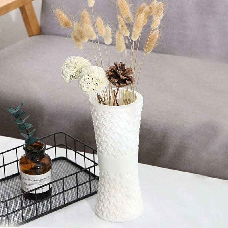 Plastic Vase European Style Home Decoration Vase Anti-ceramic Plastic Unbreakable Wedding Dried Flowers Hydroponic Plants