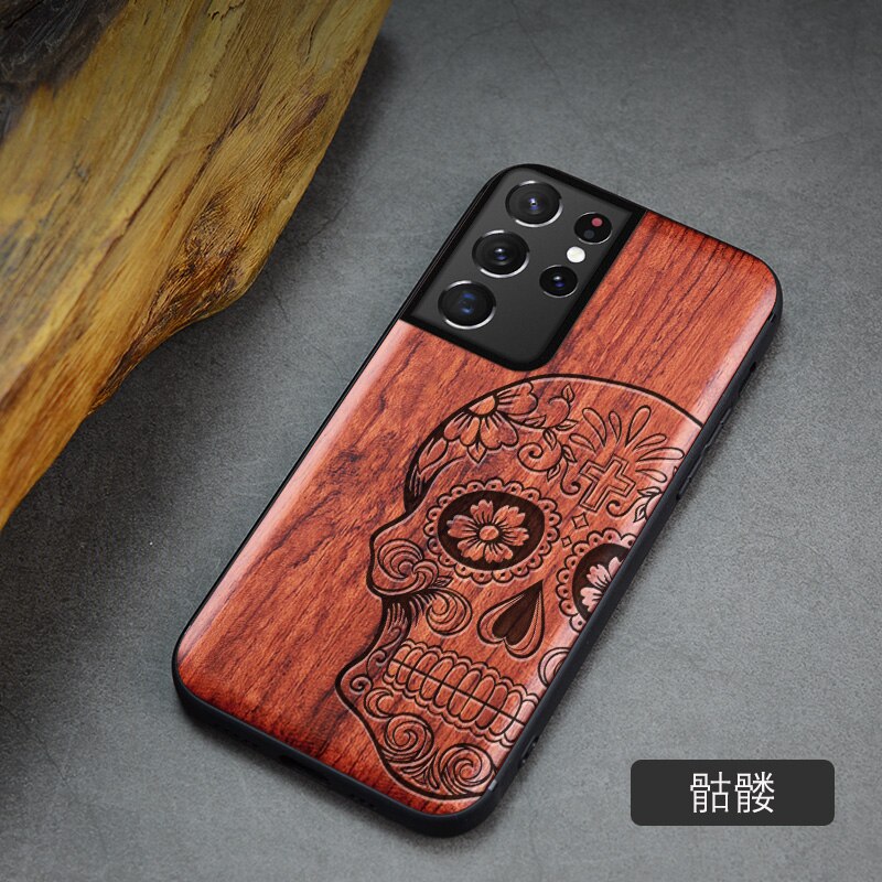 For Samsung Galaxy S21 Ultra Case Boogic Original Wood funda S21 S21+ Wood Cover Phone Case For Samsung S21 Ultra