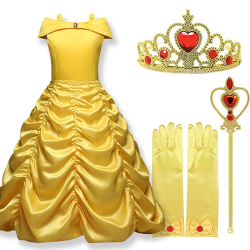 The Enchanted Chapter | Belle Princess Cosplay Gown for Girls