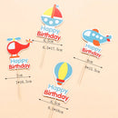 Happy Birthday Kuchen Flugzeug Auto Bus Baufahrzeug Deko Flagge Kinder Jungen Party DIY Backzubehör Cupcake Topper Baby Shower