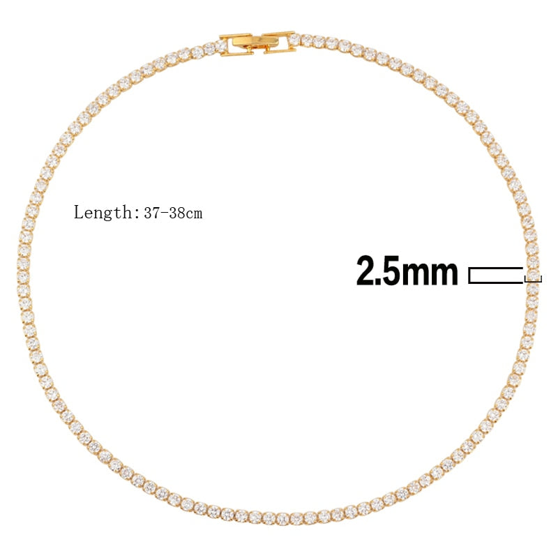 Sexy Short Sparking Rainbow Tennis Chain Chocker Necklace With AAA+ CZ Fashion Personality Women Collar Jewellery bijoux femme