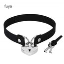 Punk Black Bell Lock PU Leather Necklaces for Women Cosplay Rock Geometry Rivet Collar Choker Necklaces Festival Jewelry