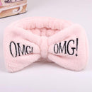 OMG Coral Fleece Hairband Soft Bow Headbands For Women Cute Hair Holder Hairbands Hair Bands Wash Face Nignt Hair Accessories