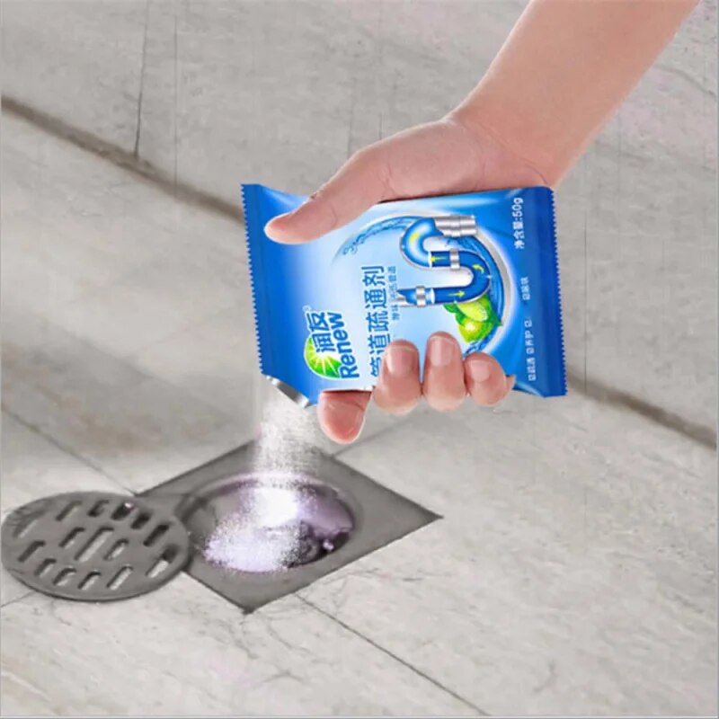 10PCS Drain Cleaners Strong pipe dredging agent kitchen water pipe sewer toilet closestool clean deodorant Powder Sink Drain