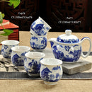 Retro Chinese Kung Fu Ceramic Teapot with Strainer Handmade Dragon Flower Puer Tea Pot 350ml Porcelain Samovar Kungfu Teaware