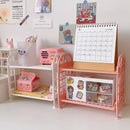 SKYSONIC Double Fold  Storage Shelf Cosmetics And Jewelry Storage Organizer Desktop Office Household Holder School Stationery