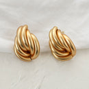 AENSOA Fashion Metal Statement Earring 2022 Gold Color Geometric Earrings For Women Hanging Dangle Simple Party Jewelry