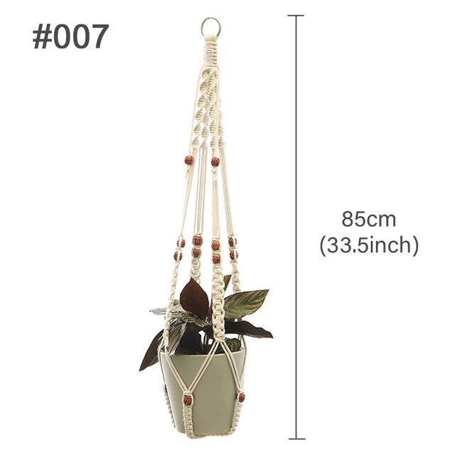 HUIRAN Flower Pot Net Bag Braided Vintage Decor Macrame Plant Hanger Hanging Flower Pot Decorative Hanging Baskets for Plants