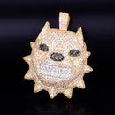 Animal Dog Head Necklace & Pendant Gold Color Bling Cubic Zircon Men's Hip Hop Rock Street Jewelry